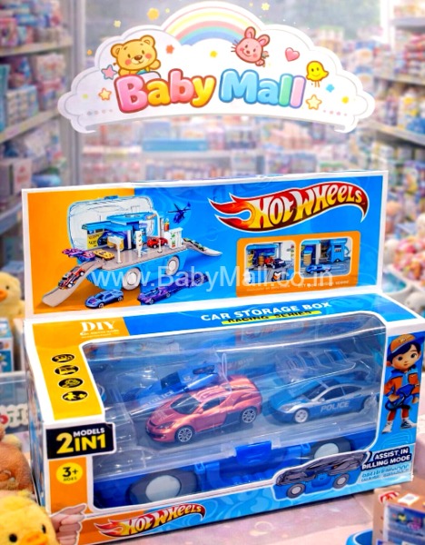 2 In 1 Model || Hot Wheels Car Storage Box Racing Series || DIY Gas Station Scene Construction || Assist In Pulling Mode || Item No:2806